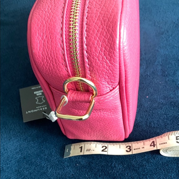 Elie Beaumont London Vibrant Pink Crossbody Bag with Shoulder Strap & Tassel. - Picture 4 of 8